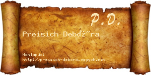 Preisich Debóra névjegykártya